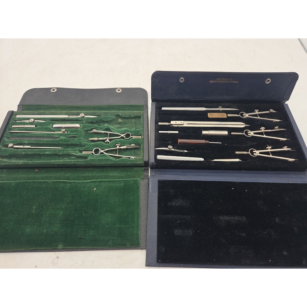Vintage CHARVOS No. 877 Drafting Set & ECCO Drafting set - Partial see notes